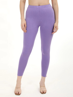 FLY BIRDS Ankle Length Western Wear Legging(Purple, Solid)
