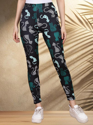 HouseOfCommon Ankle Length Western Wear Legging(Dark Blue, Dyed)