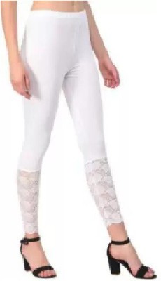 sr enterprises Ankle Length Ethnic Wear Legging(White, Solid)