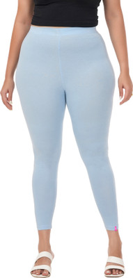 LoveiT Ankle Length Western Wear Legging(Light Blue, Solid)