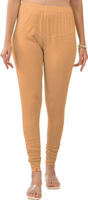 Lyra Churidar Length Ethnic Wear Legging(Brown, Solid)