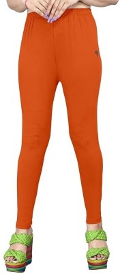 Kotak Ankle Length Ethnic Wear Legging(Orange, Solid)