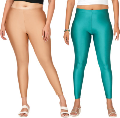 LoveiT Ankle Length Western Wear Legging(Brown, Green, Solid)