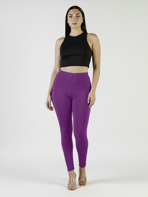 Plus Size Ankle Length  Ethnic Wear Legging(Purple, Solid)