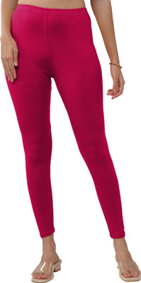 Lyra Ankle Length  Ethnic Wear Legging(Pink, Solid)