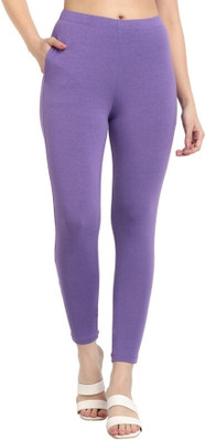 OneSky Ankle Length Western Wear Legging(Purple, Solid)