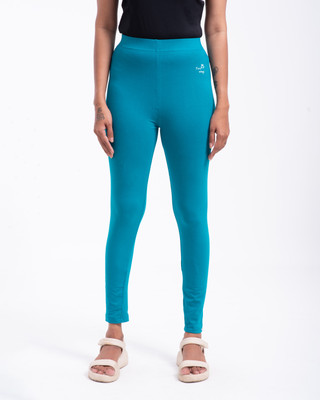 TARA WINGS Ankle Length  Western Wear Legging(Light Green, Solid)