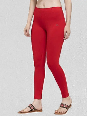 Moksh Ankle Length Western Wear Legging(Red, Solid)