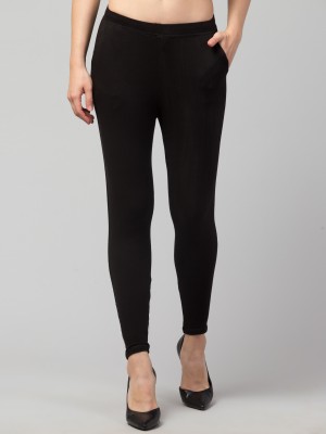 Andrey Ankle Length Ethnic Wear Legging(Black, Solid)