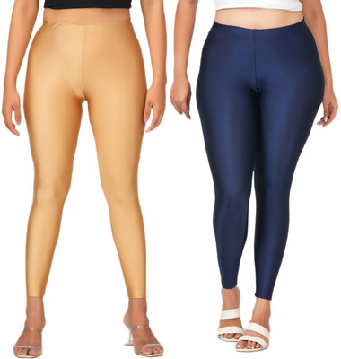 LoveiT Ankle Length Western Wear Legging(Gold, Dark Blue, Solid)