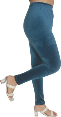 HM HUBB Ankle Length  Western Wear Legging(Blue, Solid)