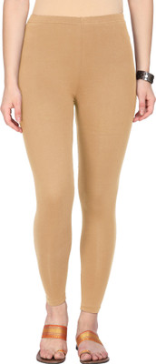 Alena Ankle Length  Ethnic Wear Legging(Gold, Solid)