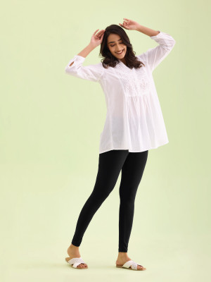 GO COLORS Ankle Length  Western Wear Legging(Black, Solid)