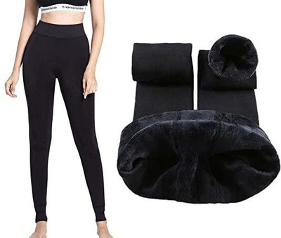 VISHNAVE FASHION Ankle Length Winter Wear Legging(Black, Solid)