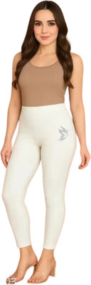 KK YARA Ankle Length Western Wear Legging(White, Solid)