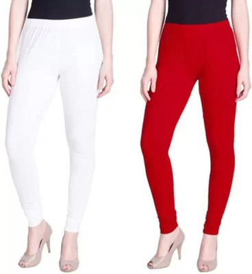 Sana Churidar  Western Wear Legging(Red, Solid)
