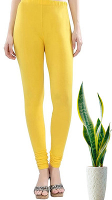 coolwear Churidar  Ethnic Wear Legging(Yellow, Solid)