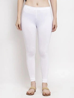 Moksh Ankle Length Western Wear Legging(White, Solid)