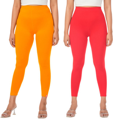 LoveiT Ankle Length Western Wear Legging(Yellow, Red, Solid)