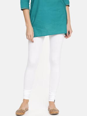 TWIN BIRDS Churidar Length Western Wear Legging(White, Solid)