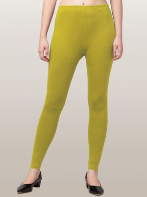 Trend Level Ankle Length  Western Wear Legging(Light Green, Solid)