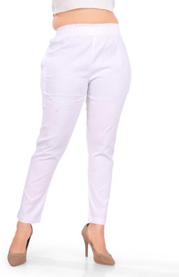 Kind stitch Ankle Length Western Wear Legging(White, Solid)