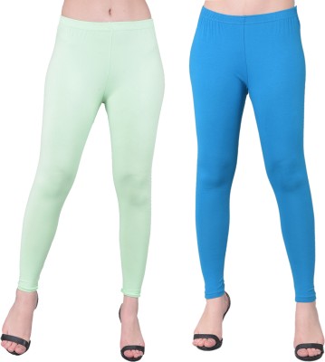 Comfort Lady Ankle Length  Western Wear Legging(Blue, Light Green, Solid)