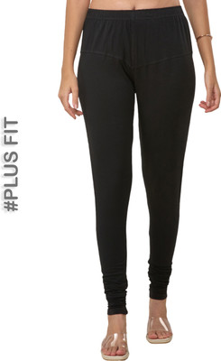 Lyra Churidar Length Ethnic Wear Legging(Black, Solid)