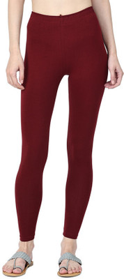 Robinbosky Ankle Length Ethnic Wear Legging(Maroon, Solid)