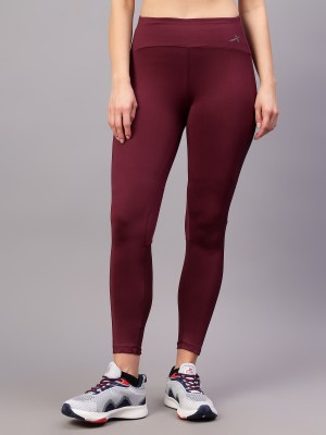 VECTOR X Ankle Length  Western Wear Legging(Maroon, Solid)