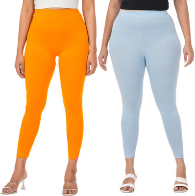 LoveiT Ankle Length Western Wear Legging(Yellow, Blue, Solid)