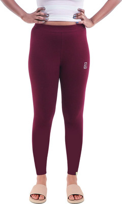 Bigtees Ankle Length  Western Wear Legging(Maroon, Solid)