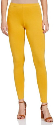 AJ Hosiery Ankle Length Western Wear Legging(Yellow, Solid)