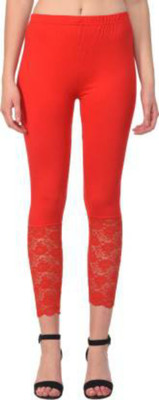 sr enterprises Ankle Length Western Wear Legging(Red, Self Design)