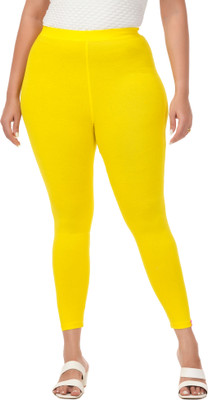 LoveiT Ankle Length Western Wear Legging(Yellow, Solid)