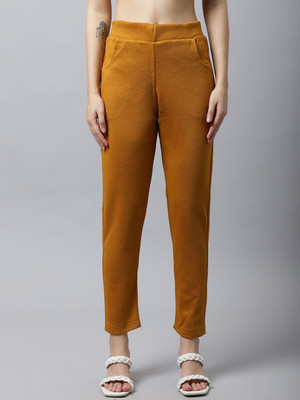 fortuner Ankle Length Winter Wear Legging(Yellow, Solid)