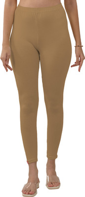 Lyra Ankle Length  Ethnic Wear Legging(Brown, Solid)