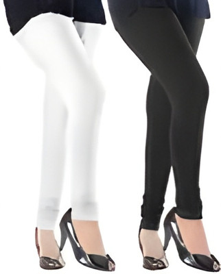shri shivya taxtyle Ankle Length  Western Wear Legging(White, Black, Self Design)