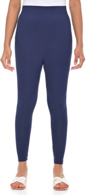 Aviska Ankle Length  Ethnic Wear Legging(Dark Blue, Solid)