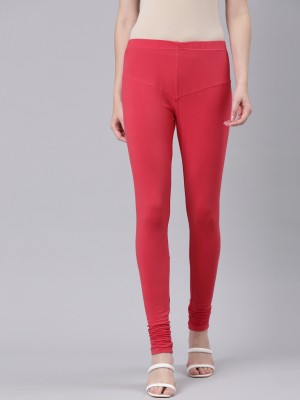 DIXCY SCOTT SLIMZ Churidar  Western Wear Legging(Red, Solid)