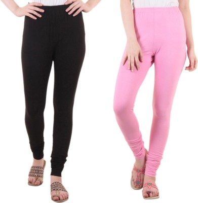 DIAZ Churidar Length Ethnic Wear Legging(Black, Pink, Solid)