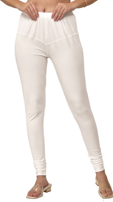 Lyra Churidar  Ethnic Wear Legging(White, Solid)