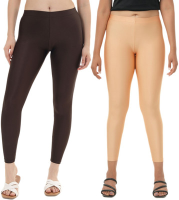 LoveiT Ankle Length Western Wear Legging(Brown, Beige, Solid)