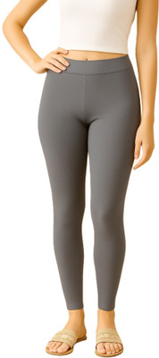 Oviya Fashions Ankle Length Western Wear Legging(Grey, Solid)