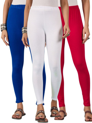 DIMPY GARMENTS Ankle Length Western Wear Legging(Blue, Pink, White, Solid)