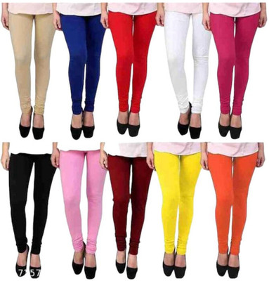 PR PINK ROYAL Churidar  Western Wear Legging(Multicolor, Solid)