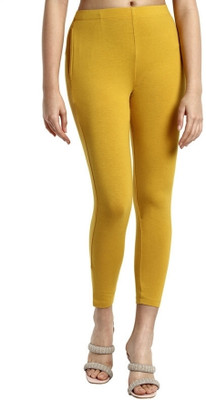 OneSky Ankle Length Western Wear Legging(Yellow, Solid)