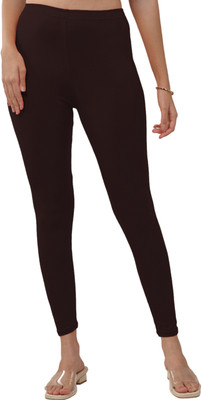 Lyra Ankle Length Western Wear Legging(Brown, Solid)