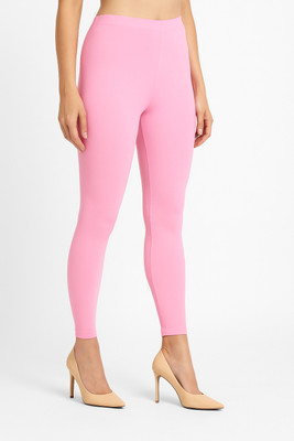 Sukhharta Ankle Length Western Wear Legging(Pink, Solid)