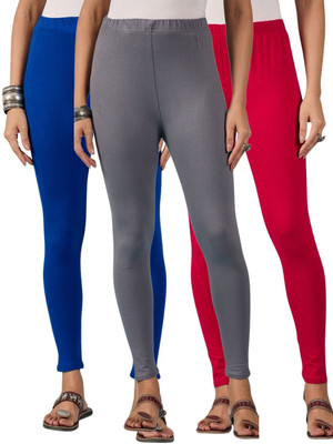 DIMPY GARMENTS Ankle Length Western Wear Legging(Blue, Pink, Grey, Solid)